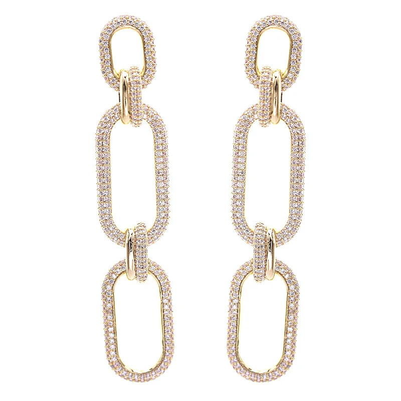 Design sense chain earrings long exaggerated zircon earrings
Design sense chain earrings long exaggerated zircon earrings