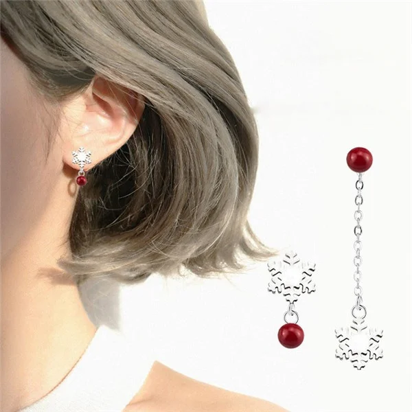 Beautiful Asymmetric Long Snowflake Red Bead Temperament High-End Tassel Earrings Ladies
Beautiful Asymmetric Long Snowflake Red Bead Temperament High-End Tassel Earrings Ladies