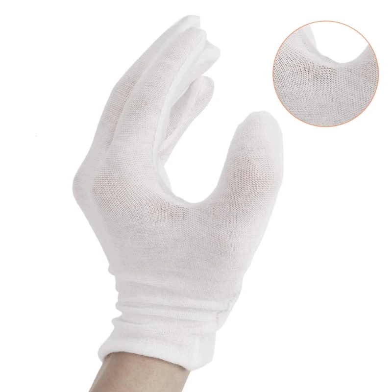 6/12 Pairs White Cotton Full Finger Gloves Mittens for Work Jewelry Inspection T5UF
6/12 Pairs White Cotton Full Finger Gloves Mittens for Work Jewelry Inspection T5UF