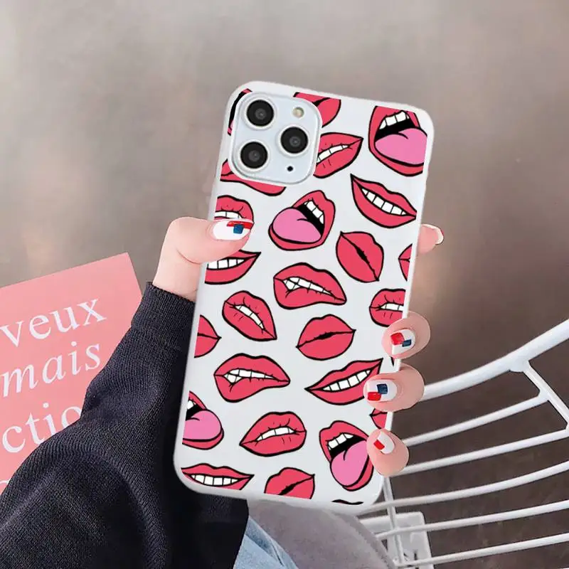 Sexy lips lipstick Phone Case White Color for iPhone 6 7 8 11 12 s mini pro X XS XR MAX Plus
Sexy lips lipstick Phone Case White Color for iPhone 6 7 8 11 12 s mini pro X XS XR MAX Plus