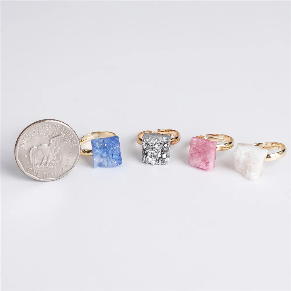 1pcs Natural Quartz Druzy Geode Rings Colorful Agates Rings Women Jewelry Joint Rings Resizeable
1pcs Natural Quartz Druzy Geode Rings Colorful Agates Rings Women Jewelry Joint Rings Resizeable