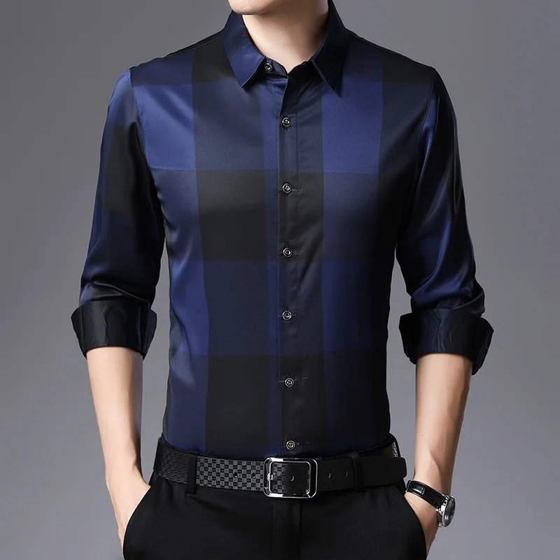 New Brand Casual Luxury Plaid Long Sleeve Slim Fit Men Shirt Streetwear Social Dress Shirts Mens Fashions Shirt -40
New Brand Casual Luxury Plaid Long Sleeve Slim Fit Men Shirt Streetwear Social Dress Shirts Mens Fashions Shirt -40