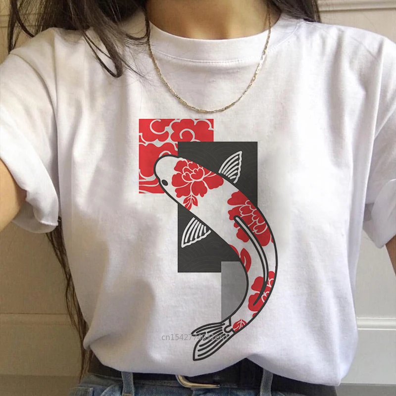Japanese Koi Fish Graphic Print T-shirt Summer Fashion White Tops Harajuku Aesthetic Vintage Female T Shirt
Japanese Koi Fish Graphic Print T-shirt Summer Fashion White Tops Harajuku Aesthetic Vintage Female T Shirt
