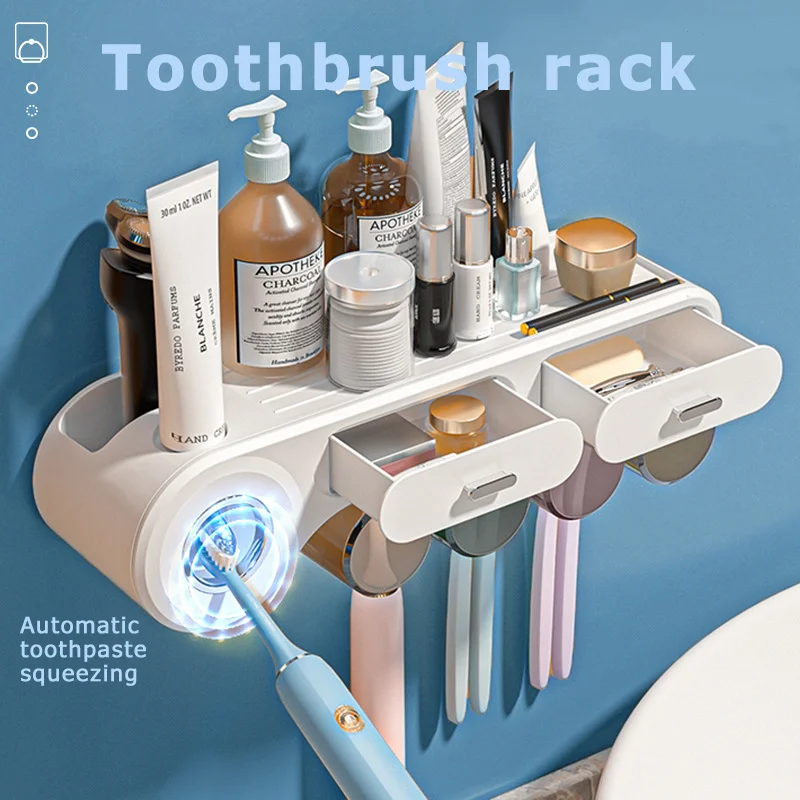 Bathroom Accessories Toothpaste Squeezer 4 Cup Toothbrush Holder Home Device for Dental Brush Automatic Dispenser Self-adhesive
Bathroom Accessories Toothpaste Squeezer 4 Cup Toothbrush Holder Home Device for Dental Brush Automatic Dispenser Self-adhesive