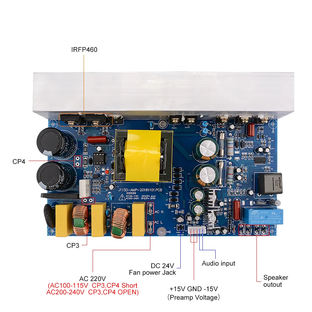 1000W Mono Channel Class D High Power Digital Amplifier With Switching Power Supply Integrated Audio Board For Home DIY
1000W Mono Channel Class D High Power Digital Amplifier With Switching Power Supply Integrated Audio Board For Home DIY