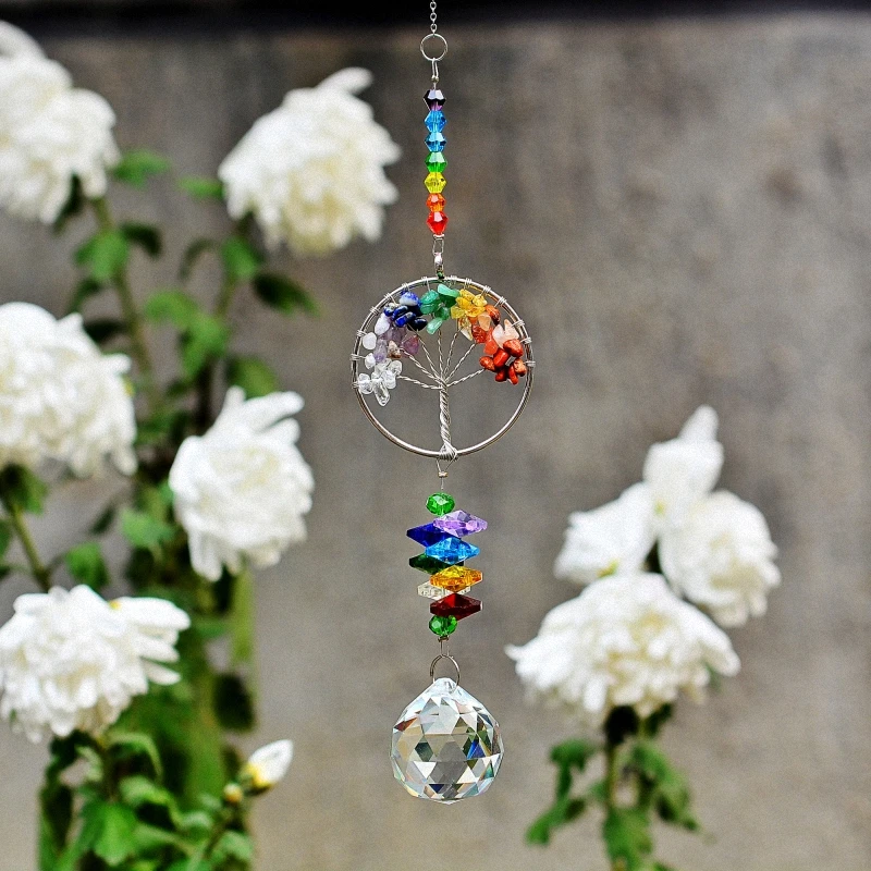 KAINAI Handmade Rainbow Sun Catcher Natural Stone Tree Prisms Moon Window Decoration Crystal Ornament For Garden Deco Home
KAINAI Handmade Rainbow Sun Catcher Natural Stone Tree Prisms Moon Window Decoration Crystal Ornament For Garden Deco Home