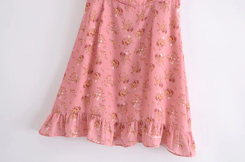 French retro sweet small crushed print trim slim lotus leaf side sling dress short skirt DLQZ834
French retro sweet small crushed print trim slim lotus leaf side sling dress short skirt DLQZ834