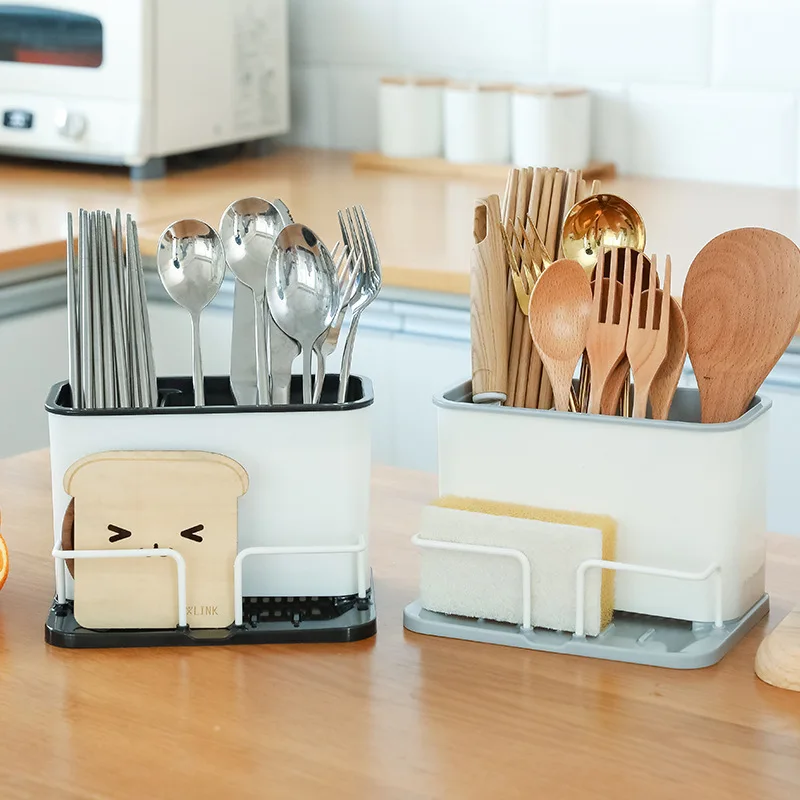 New Sponge Holder Standing Chopsticks Spoon Shelf Plastic Storage Container Tableware Drain Drying Rack Kitchen Accessories
New Sponge Holder Standing Chopsticks Spoon Shelf Plastic Storage Container Tableware Drain Drying Rack Kitchen Accessories