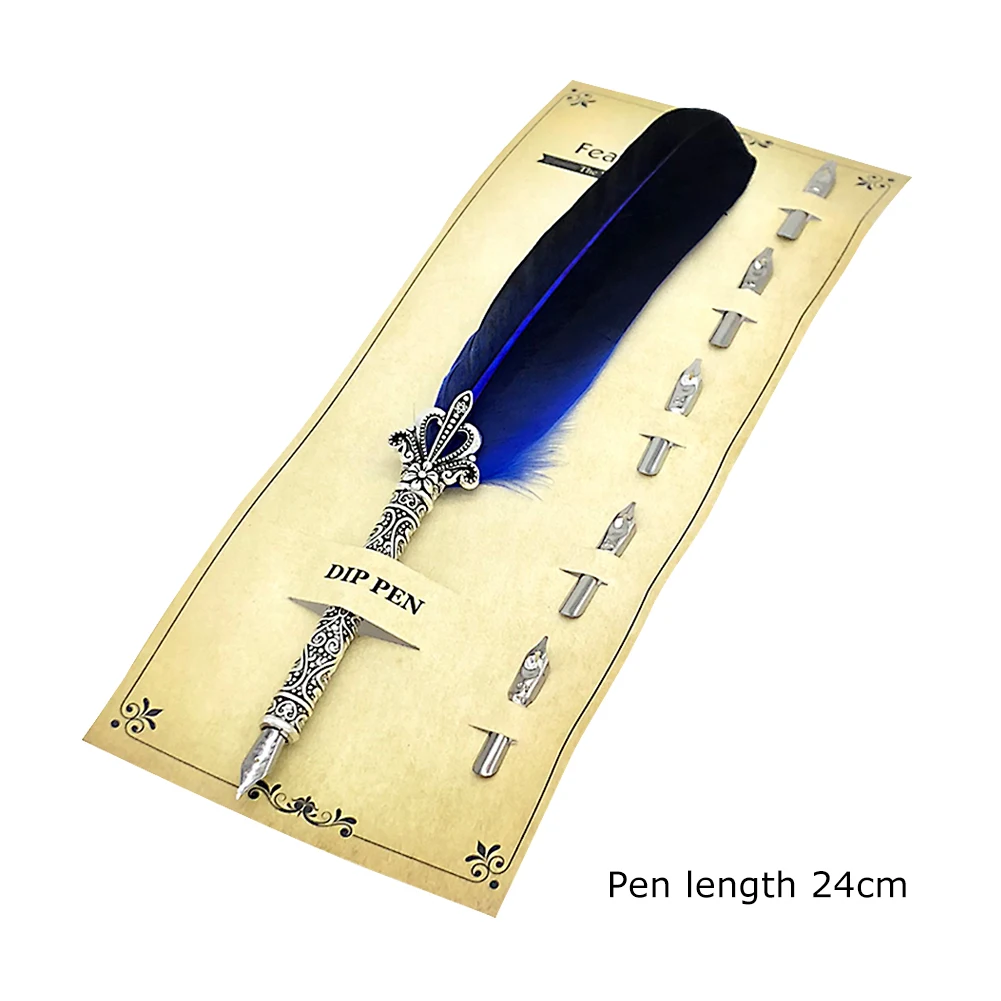 1 Set Feather Dip Pen with 5 Nib Writing Ink Vintage Calligraphy Quill Fountain for School Office Work Accessories
1 Set Feather Dip Pen with 5 Nib Writing Ink Vintage Calligraphy Quill Fountain for School Office Work Accessories