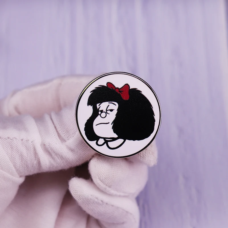Mafalda аниме девочка значок брошь булавка одежда рюкзак украшение Модная бижутерия