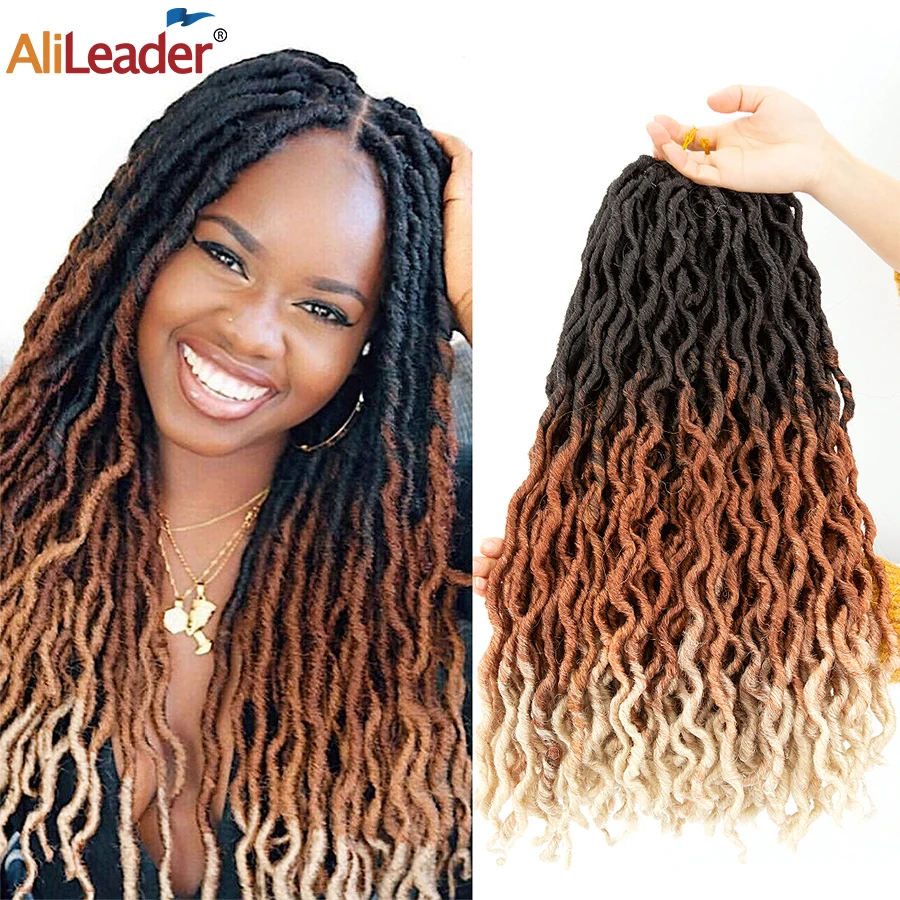AliLeader Faux Locs Curly на крючках косички 12 18 дюймов мягкий натуральный черный 99J