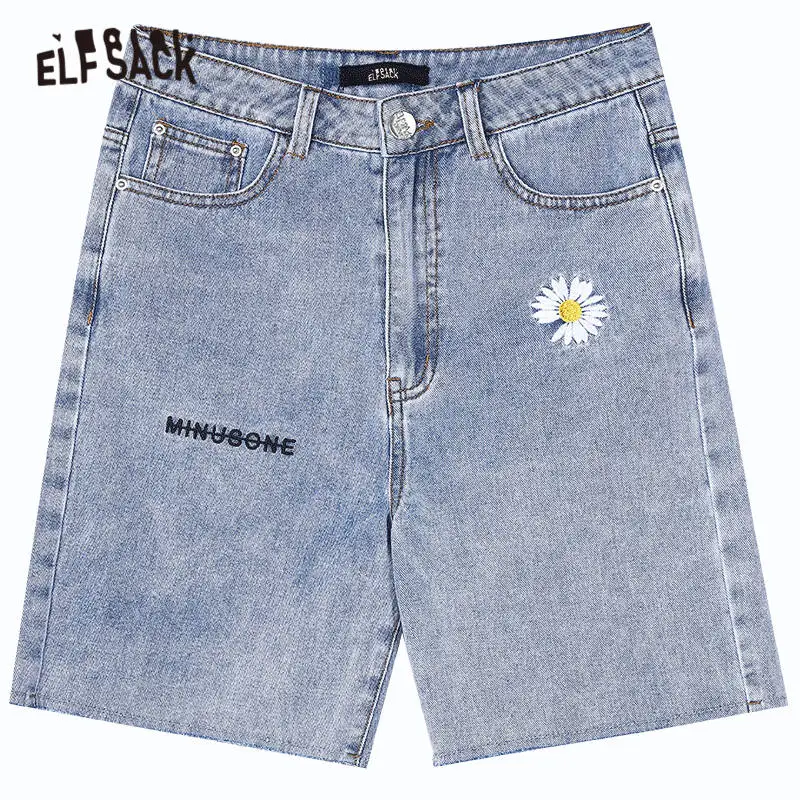 ELFSACK Blue Daisy Flowers Embroidery High Waist Women Denim Shorts 2020 Summer ELF Pure Korean Ladies Daily Bermuda Bottoms
ELFSACK Blue Daisy Flowers Embroidery High Waist Women Denim Shorts 2020 Summer ELF Pure Korean Ladies Daily Bermuda Bottoms