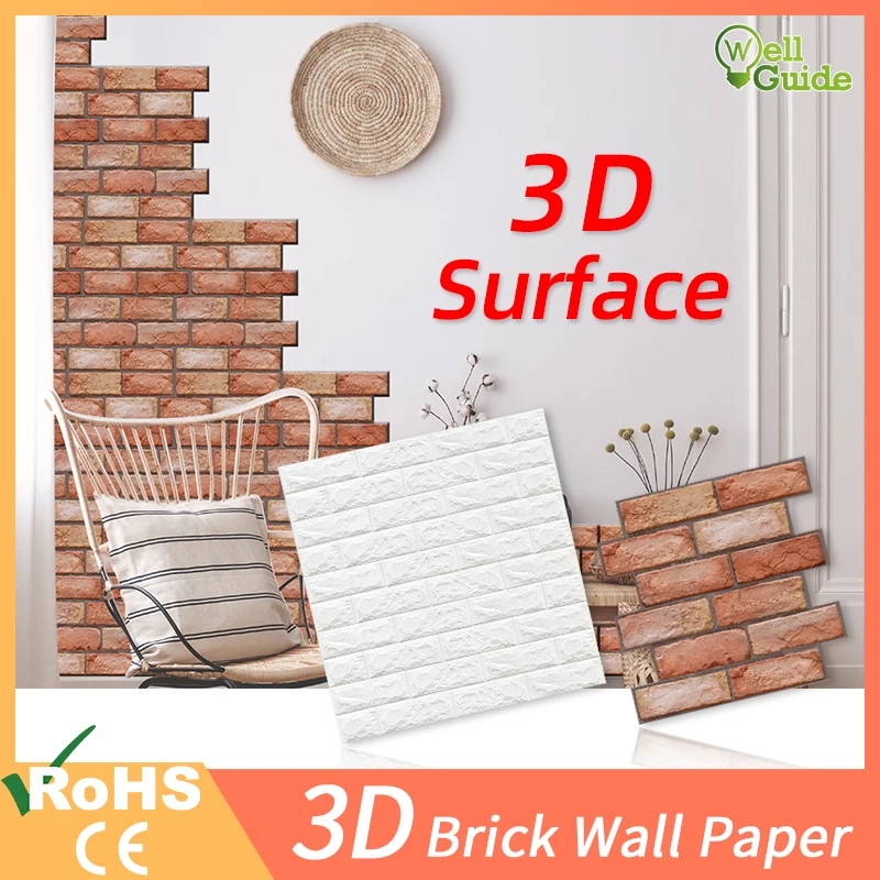 1pc/5pcs 3D Wall Paper Brick Wall Stickers Waterproof DIY Self-Adhesive Decor For Bedroom Kids Room Living Room Wallpaper Paper
1pc/5pcs 3D Wall Paper Brick Wall Stickers Waterproof DIY Self-Adhesive Decor For Bedroom Kids Room Living Room Wallpaper Paper