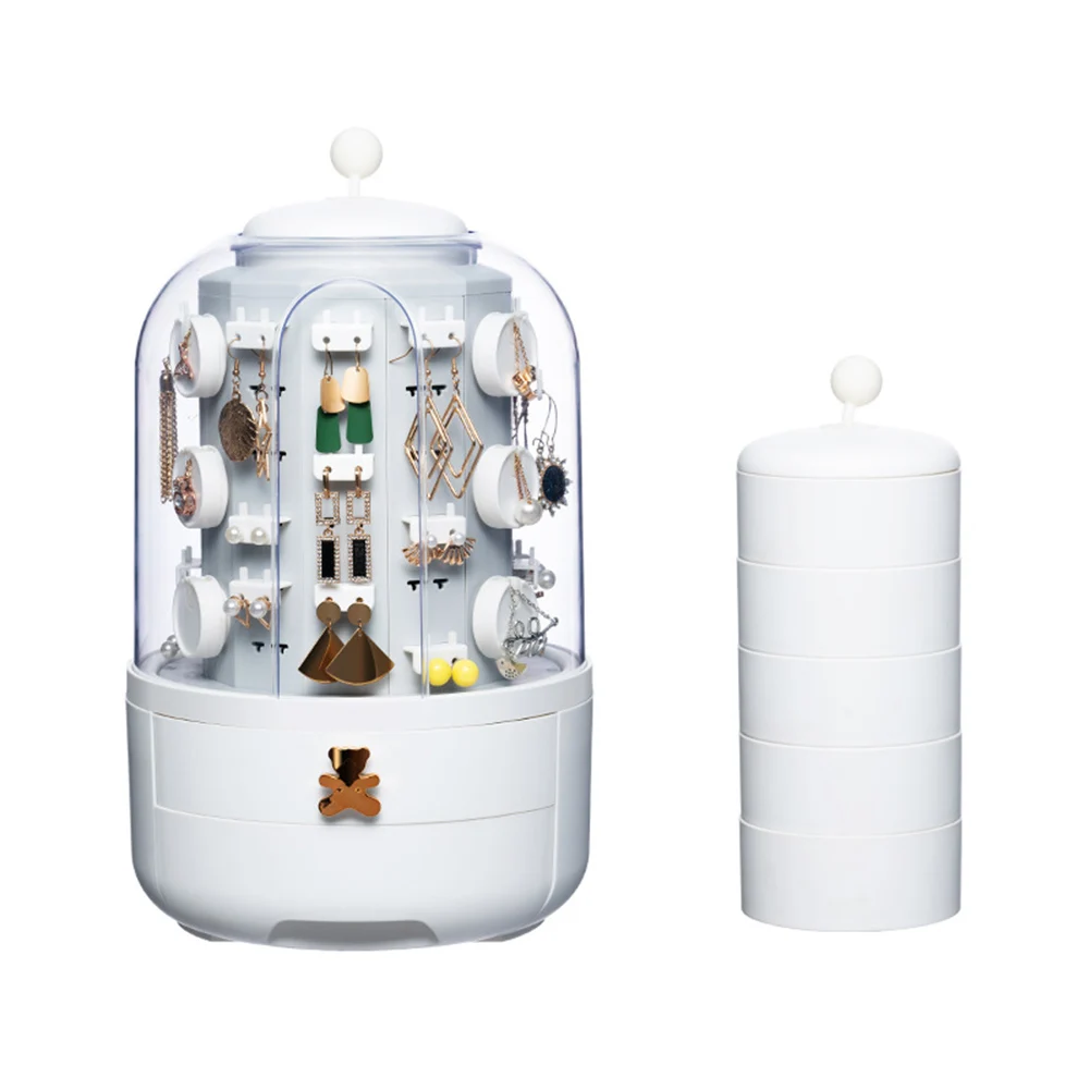 Rotating Jewelry Organizer Earring Holders with 5-Layer Jewelry Box, 2 Drawers, Dust-Proof Cover Jewelry Storage Box
Rotating Jewelry Organizer Earring Holders with 5-Layer Jewelry Box, 2 Drawers, Dust-Proof Cover Jewelry Storage Box
