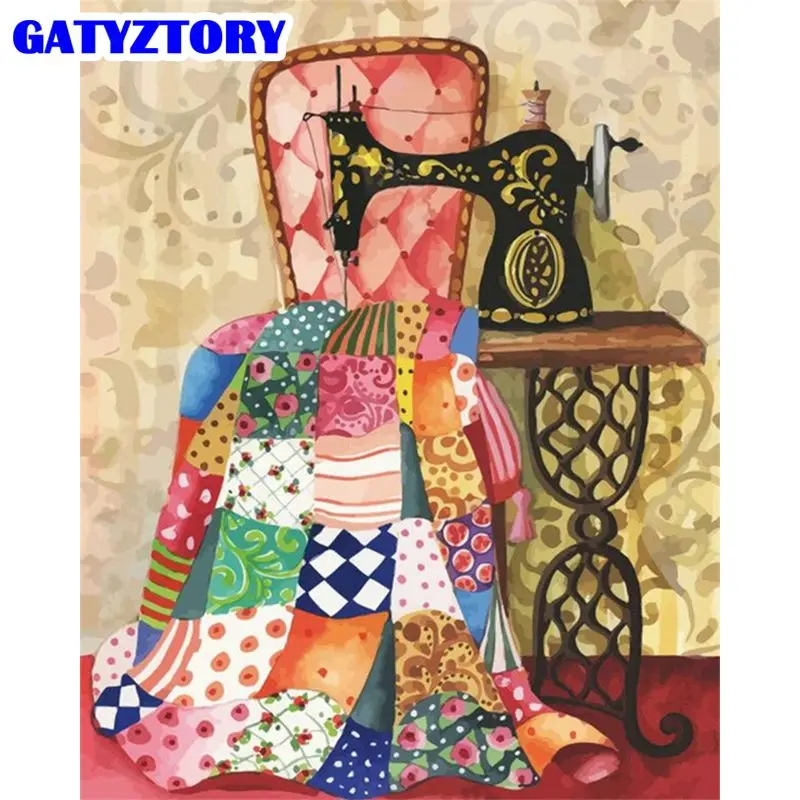 GATYZTORY Painting By Numbers Kits For Adults 40x50cm Framed Colorful Sewing Machine Landscape Paint Acrylic Oil Picture Decor
GATYZTORY Painting By Numbers Kits For Adults 40x50cm Framed Colorful Sewing Machine Landscape Paint Acrylic Oil Picture Decor
