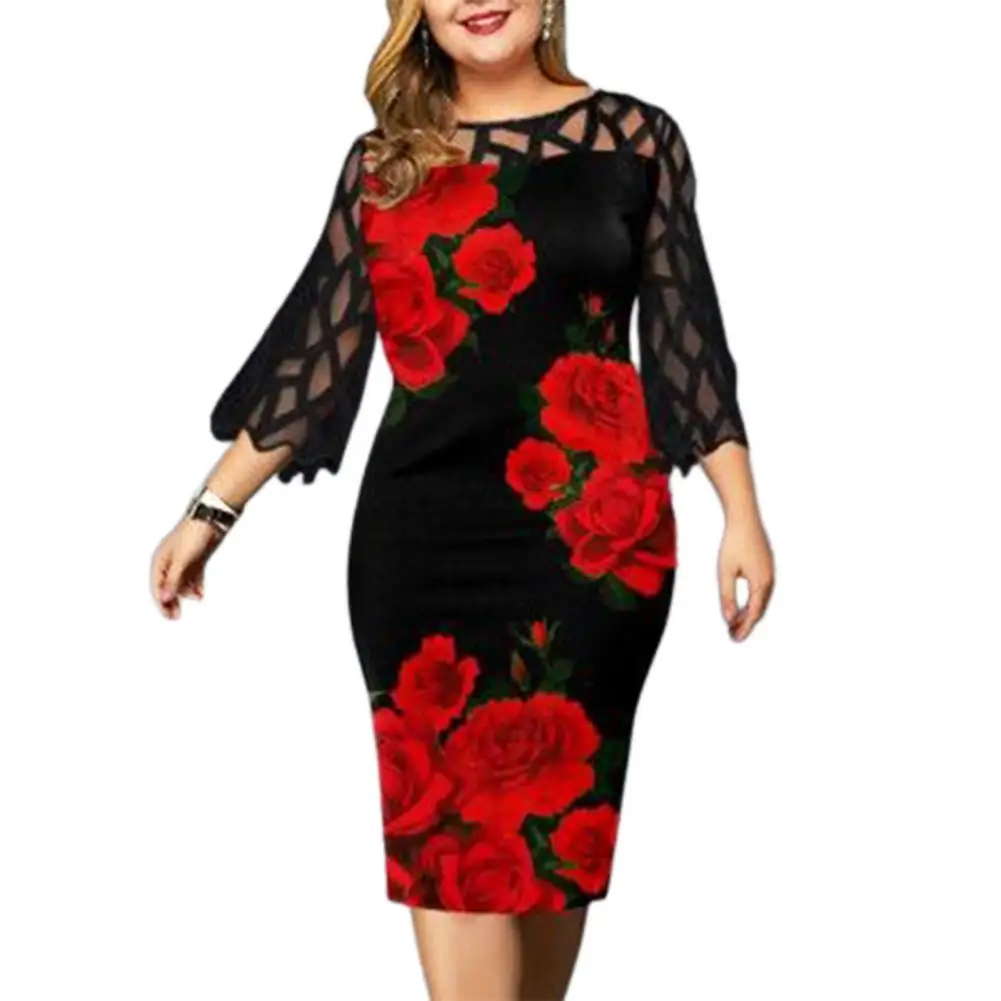 Fashion Midi Dress Digital Print Dress Round Neck 3/4 Sleeve Lace Dress Women Dress Bodycon Dress
Fashion Midi Dress Digital Print Dress Round Neck 3/4 Sleeve Lace Dress Women Dress Bodycon Dress