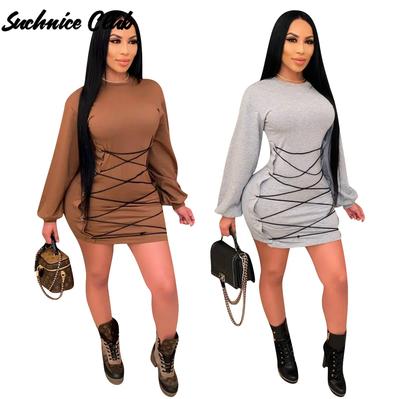 Winter Ladies Casual Tie Tight Dress Round Neck Solid Color Long Sleeve Sexy Mini Dress Maxi Slinny Dresses for Women
Winter Ladies Casual Tie Tight Dress Round Neck Solid Color Long Sleeve Sexy Mini Dress Maxi Slinny Dresses for Women