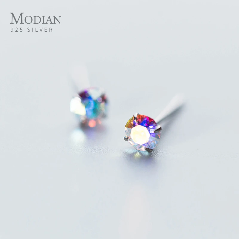 Modian Rainbow Colorful Cubic Zirconia Simple Stud Earrings Fashion Exquisite 925 Sterling silver Wedding Jewelry For Women
Modian Rainbow Colorful Cubic Zirconia Simple Stud Earrings Fashion Exquisite 925 Sterling silver Wedding Jewelry For Women