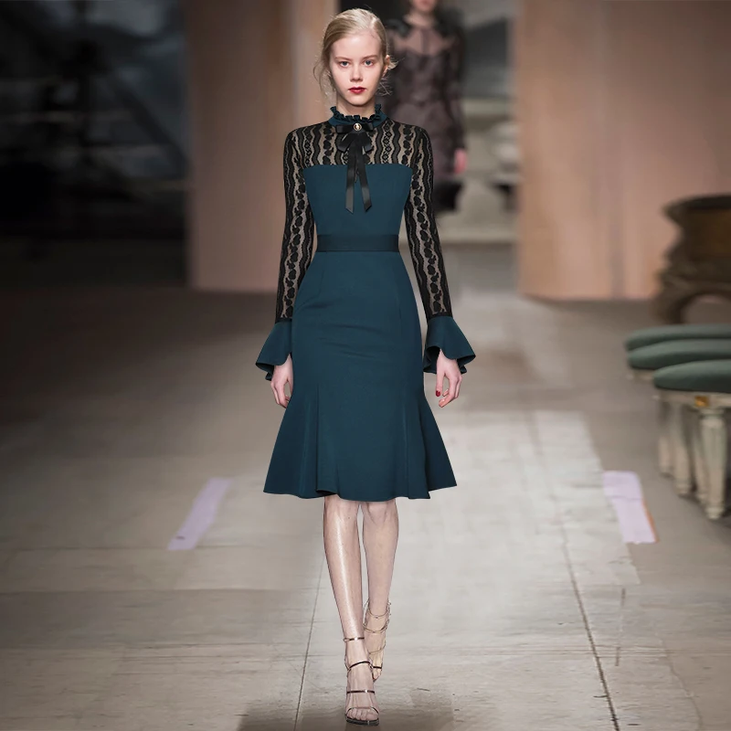 lace bowknot perspective horn long-sleeved closed pockets hip fishtail long dress in the early autumn of 2020
lace bowknot perspective horn long-sleeved closed pockets hip fishtail long dress in the early autumn of 2020