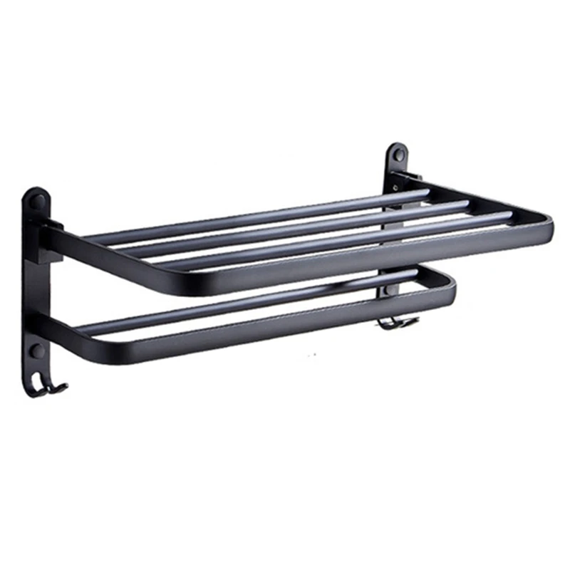 Perforated Towel Rack Space Aluminum Black Toilet Shelves Folding Towel Rack Hook
Perforated Towel Rack Space Aluminum Black Toilet Shelves Folding Towel Rack Hook