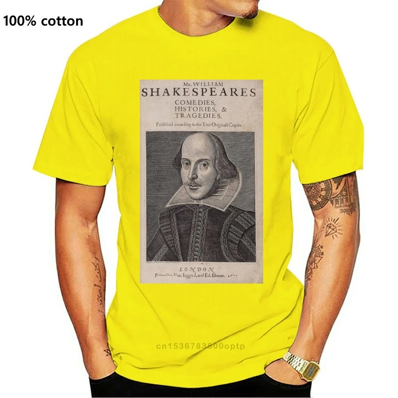 

New Shakespeare T Shirt William Shakespeare Portrait T-Shirt Male Funny Tee Shirt Print Big Short Sleeves 100 Percent Cotton Tsh