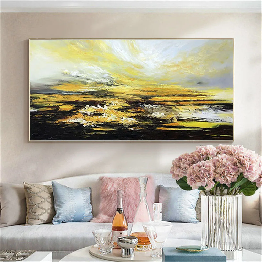 Home decoration oil painting light luxury simple hand drawn modern abstract canvas painting wall art living room yellow poster
Home decoration oil painting light luxury simple hand drawn modern abstract canvas painting wall art living room yellow poster