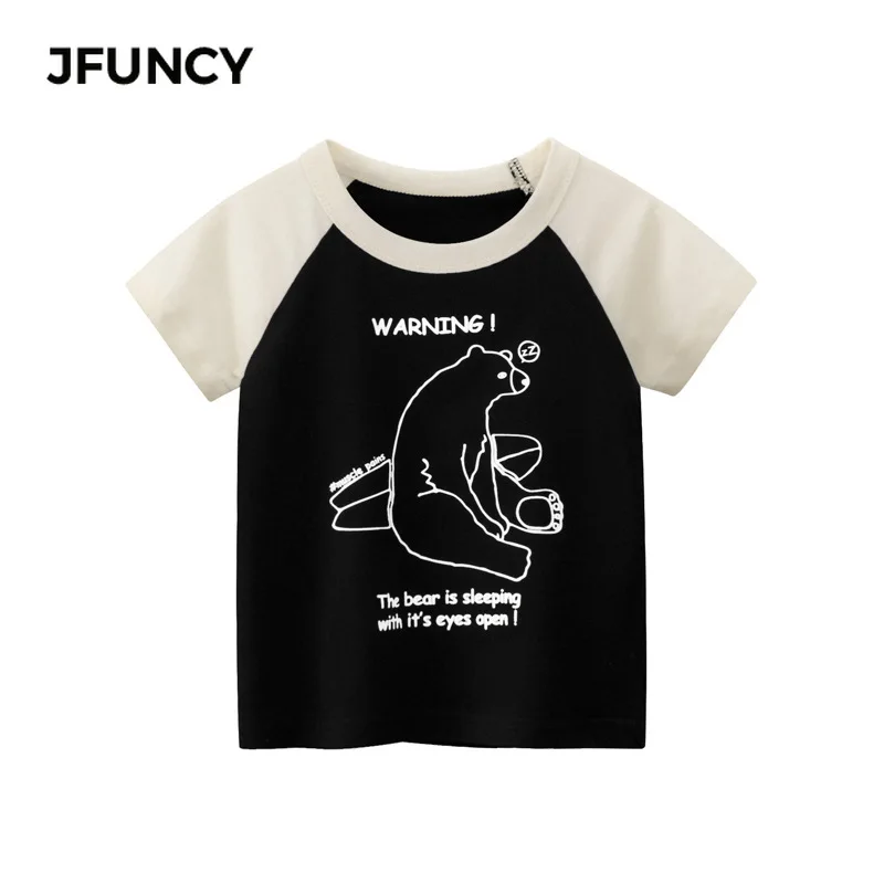 Летняя хлопковая детская футболка JFUNCY, футболка большого размера, модная футболка с рисунком животных, медведя, красивая детская одежда
Летняя хлопковая детская футболка JFUNCY, футболка большого размера, модная футболка с рисунком животных, медведя, красивая детская одежда