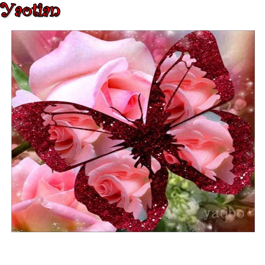 5D Diamond Painting Full Square Round Drill Roses Flower And Butterflies Cross Stitch Kit Mosaic Diamond Embroidery Decoration
5D Diamond Painting Full Square Round Drill Roses Flower And Butterflies Cross Stitch Kit Mosaic Diamond Embroidery Decoration
