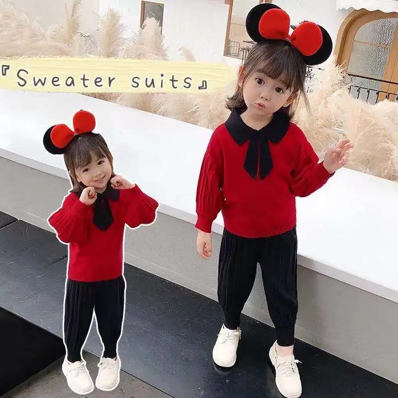 Sweater sweatshirts for girls Blouse Children's clothing red and black 2 Pcs preppy style knitted sweater winter with neck
Sweater sweatshirts for girls Blouse Children's clothing red and black 2 Pcs preppy style knitted sweater winter with neck
