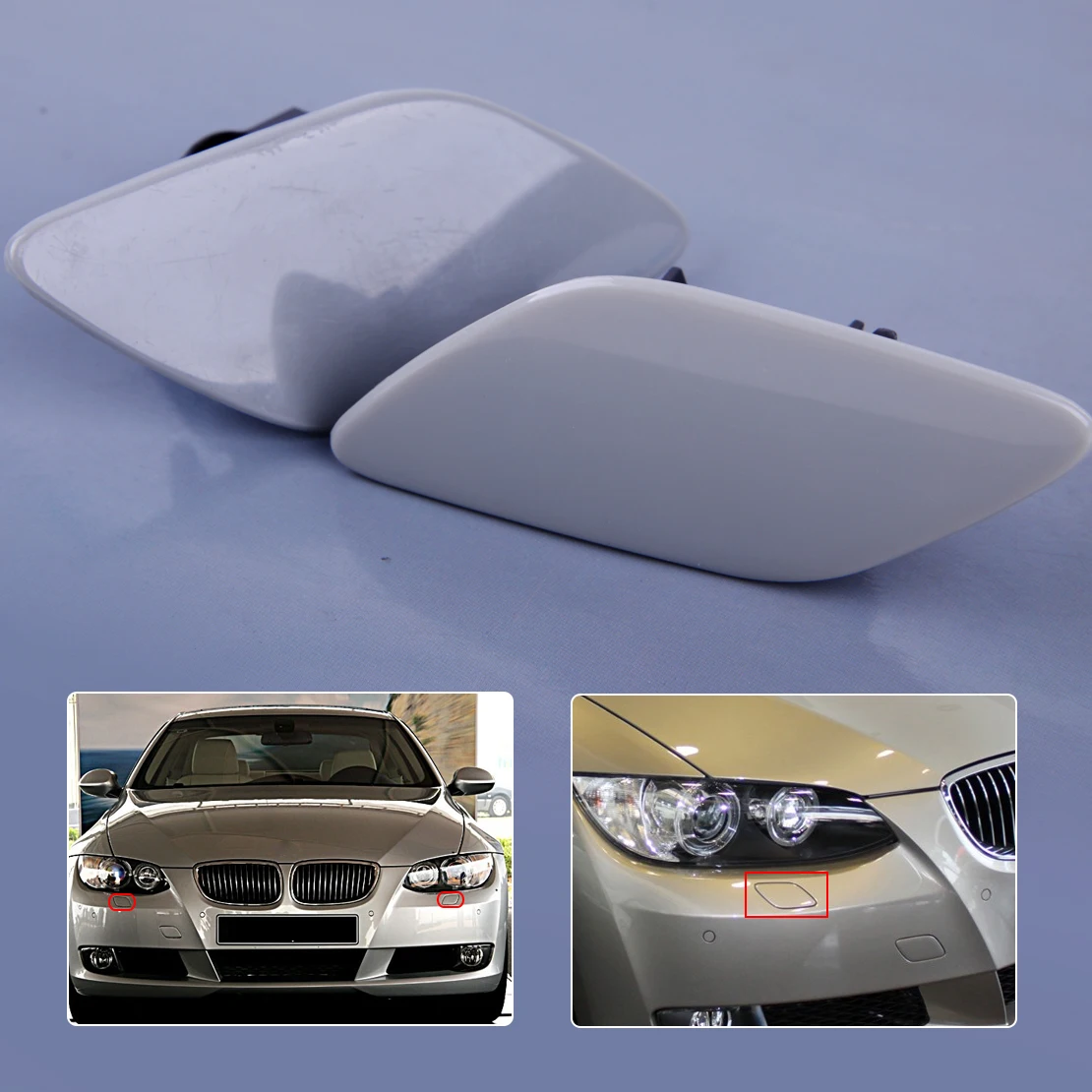 

1 Pair Headlight Washer Cover Cap Lamp Flap Bumper Trim Fit For BMW 3-Series E92 Coupe E93 Convertible 328i 335i