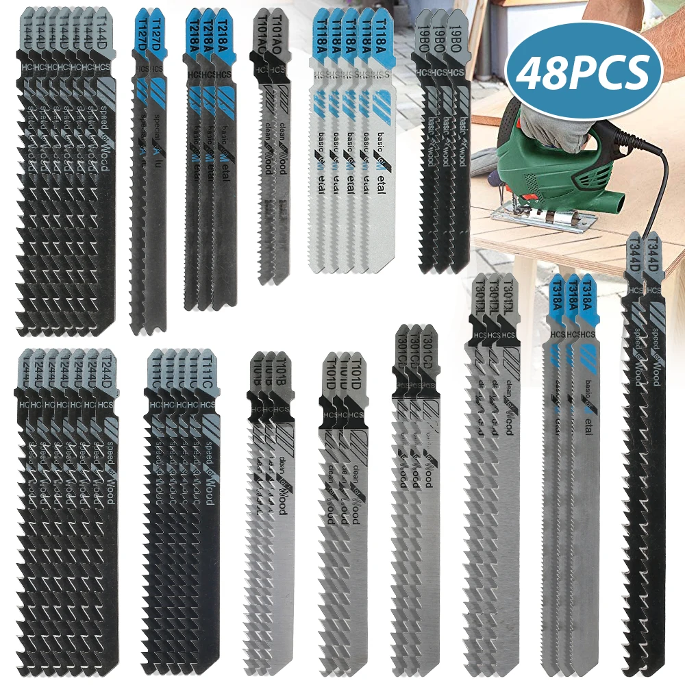 Jigsaw Blades Set Down Cut Worktop Wood Plastic Cutting T Shank High Carbon Steel Power Tool Saw Blade DIY Tools Dropshipping
Jigsaw Blades Set Down Cut Worktop Wood Plastic Cutting T Shank High Carbon Steel Power Tool Saw Blade DIY Tools Dropshipping