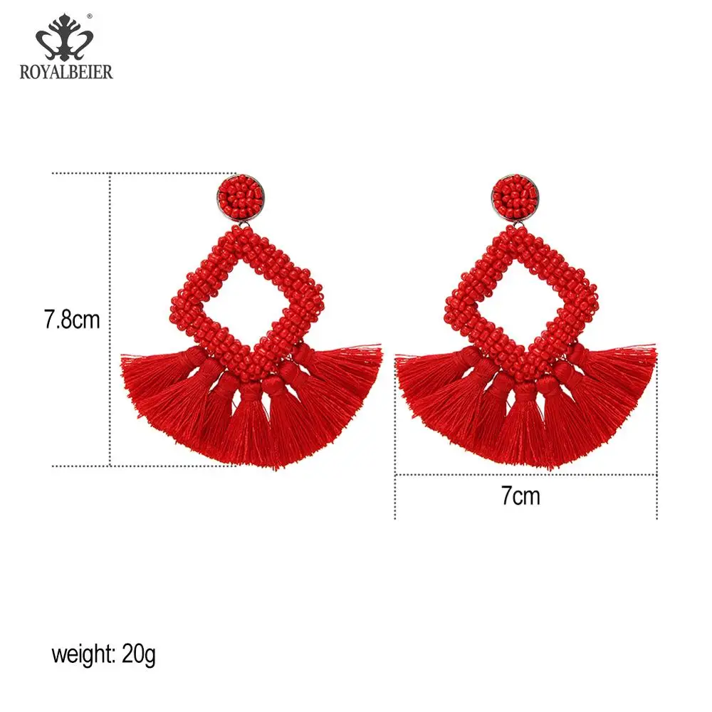 ROYALBEIER Bohemia Multicolor Beaded Drop Beads Earrings Jewelry Pendientes Woman Statement Handmade Earrings Dropshipping 
ROYALBEIER Bohemia Multicolor Beaded Drop Beads Earrings Jewelry Pendientes Woman Statement Handmade Earrings Dropshipping