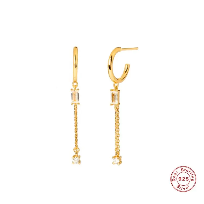 Aide 100% 925 Sterling Silver Stud Earrings White Square Zircon Pendant Semicircle Earring Statement Fine Jewelry Wedding
Aide 100% 925 Sterling Silver Stud Earrings White Square Zircon Pendant Semicircle Earring Statement Fine Jewelry Wedding