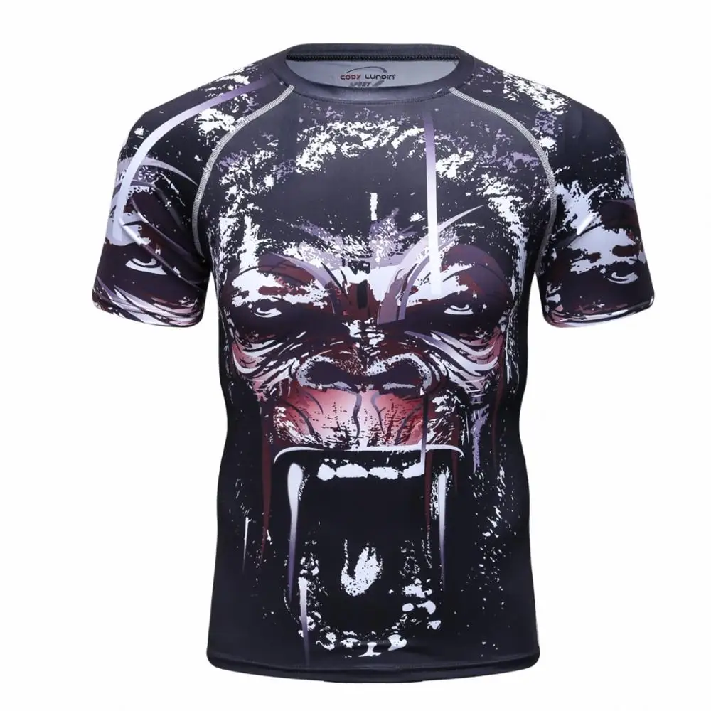 Men's Compression Cool Black design Animal Pattern Sports Fitness Elastic T-Shirt Quick-Drying Running Fitting T-shirt O neck
Men's Compression Cool Black design Animal Pattern Sports Fitness Elastic T-Shirt Quick-Drying Running Fitting T-shirt O neck