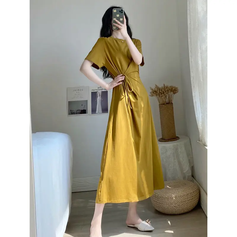 Large Size Dress Summer Female Student Korean Version Of Loose T-Shirt Skirt Waist Was Thinner Knee-Length Skirt
Large Size Dress Summer Female Student Korean Version Of Loose T-Shirt Skirt Waist Was Thinner Knee-Length Skirt