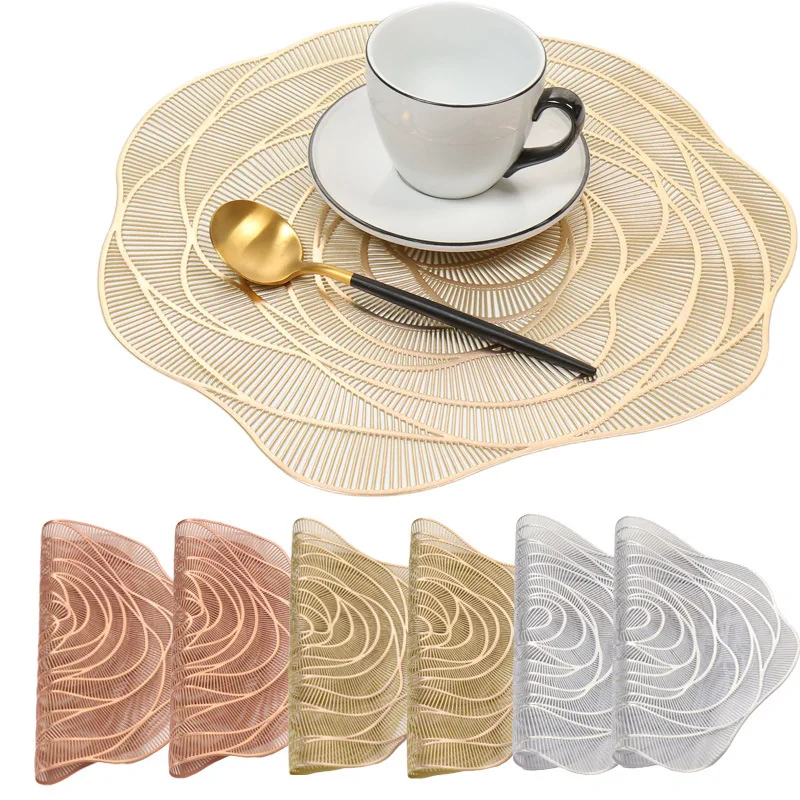 2 Pieces Rose Style European Hollow Gilding Placemat PVC Heat Proof Mat Ins Household Decorative Pad
2 Pieces Rose Style European Hollow Gilding Placemat PVC Heat Proof Mat Ins Household Decorative Pad