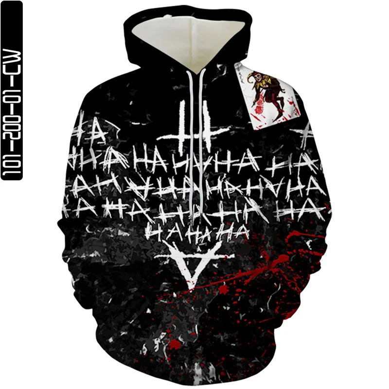 Fall 2021 new men's casual hoodie 3D printing clown series hoodie casual hip-hop top S-6XL streetwear horror rock style
Fall 2021 new men's casual hoodie 3D printing clown series hoodie casual hip-hop top S-6XL streetwear horror rock style