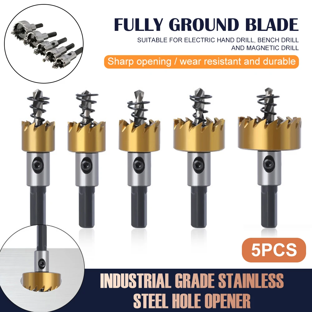 5Pcs HSS Drill Bit Hole Saw Set Stainless Steel Metal Alloy 16 18.5 20 25 30mm Bit for Electric Screwdriver
5Pcs HSS Drill Bit Hole Saw Set Stainless Steel Metal Alloy 16 18.5 20 25 30mm Bit for Electric Screwdriver