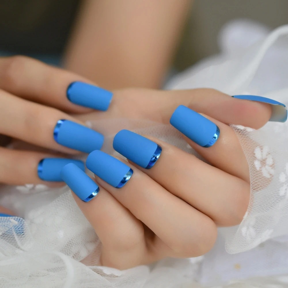 Ногти Голубые Фото Дизайн Квадратные
