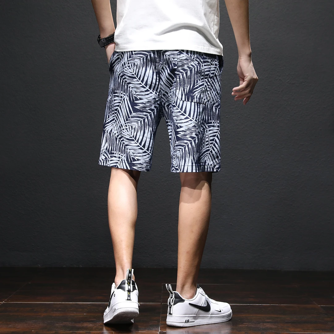 SHAN BAO Men's Straight Loose Lightweight Denim Shorts 2021 Summer Classic Style Plant Leaf Print Elastic Waist Beach Shorts
SHAN BAO Men's Straight Loose Lightweight Denim Shorts 2021 Summer Classic Style Plant Leaf Print Elastic Waist Beach Shorts