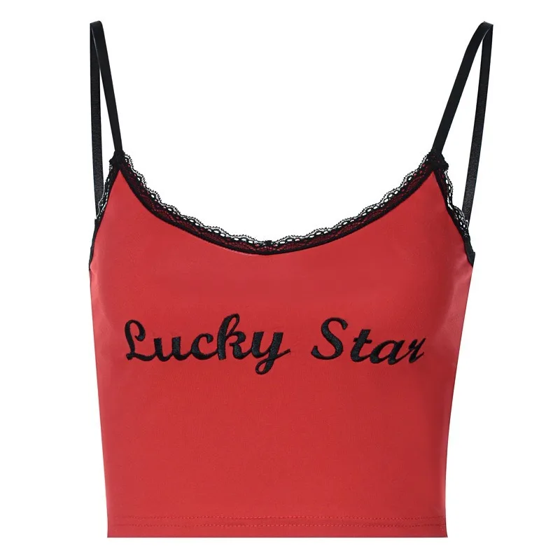 Women Camisole Bustier Y2K Top Sexy Lace Border Letter Embroidery Red Goth Club Party Bad Girl Spaghetti Strap Tank Spring 2021
Women Camisole Bustier Y2K Top Sexy Lace Border Letter Embroidery Red Goth Club Party Bad Girl Spaghetti Strap Tank Spring 2021