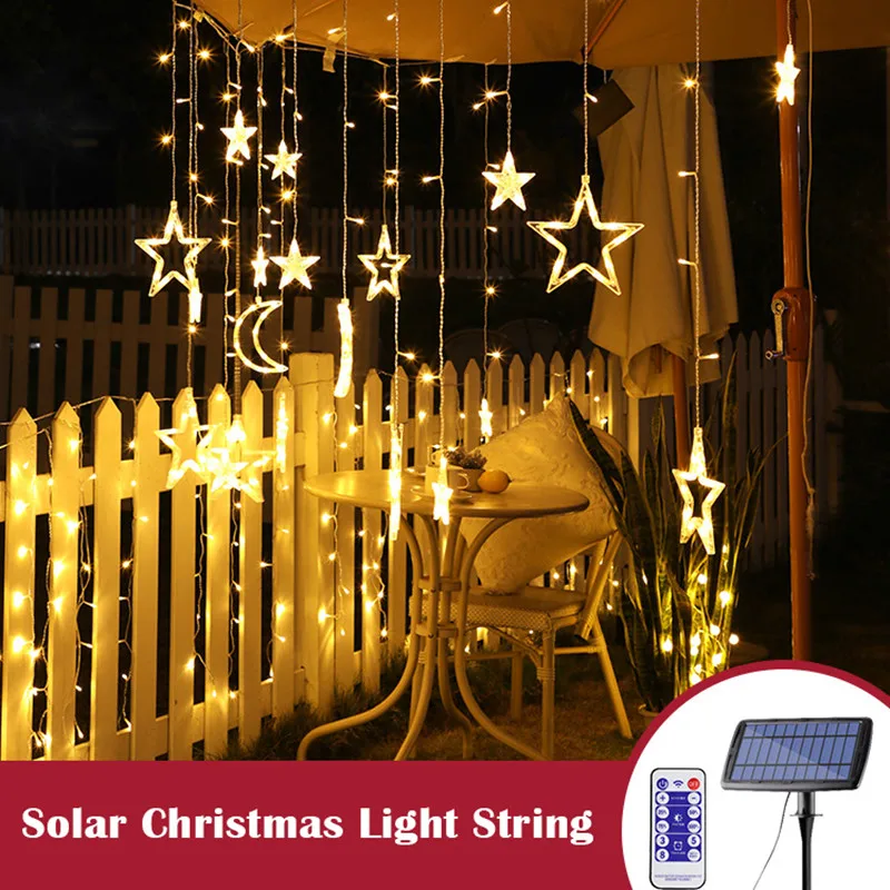 Outdoor Twinkling Stars Waterproof Solar Curtain Lights Moon Star String Ins Christmas Holiday Lamps Neon Lantern Fairy Lighting
Outdoor Twinkling Stars Waterproof Solar Curtain Lights Moon Star String Ins Christmas Holiday Lamps Neon Lantern Fairy Lighting