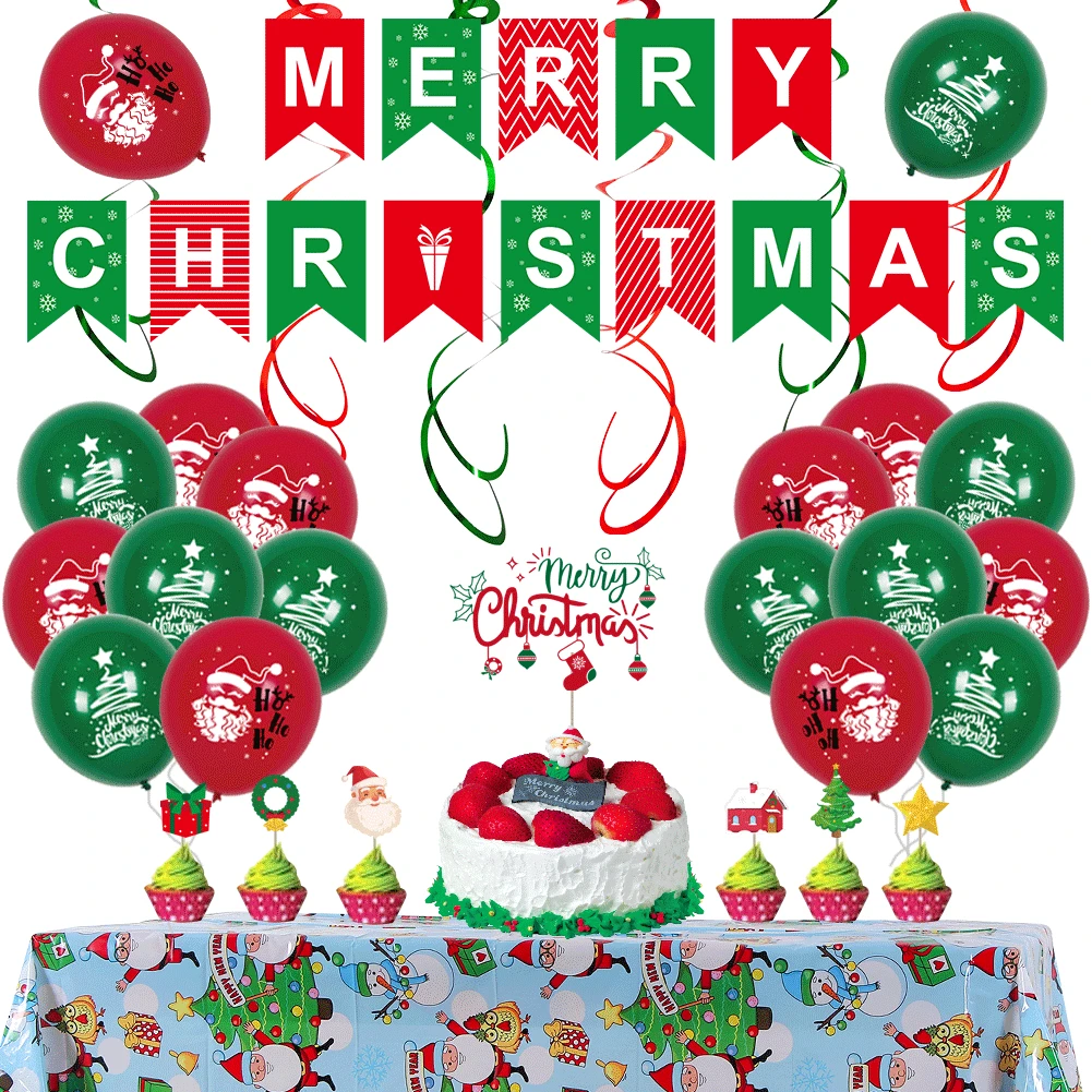 Christmas Balloon Arch Kit Happy New Year Decoration Merry Christmas Cake Topper and Tablecloth for Xmas Party Supplies
Christmas Balloon Arch Kit Happy New Year Decoration Merry Christmas Cake Topper and Tablecloth for Xmas Party Supplies