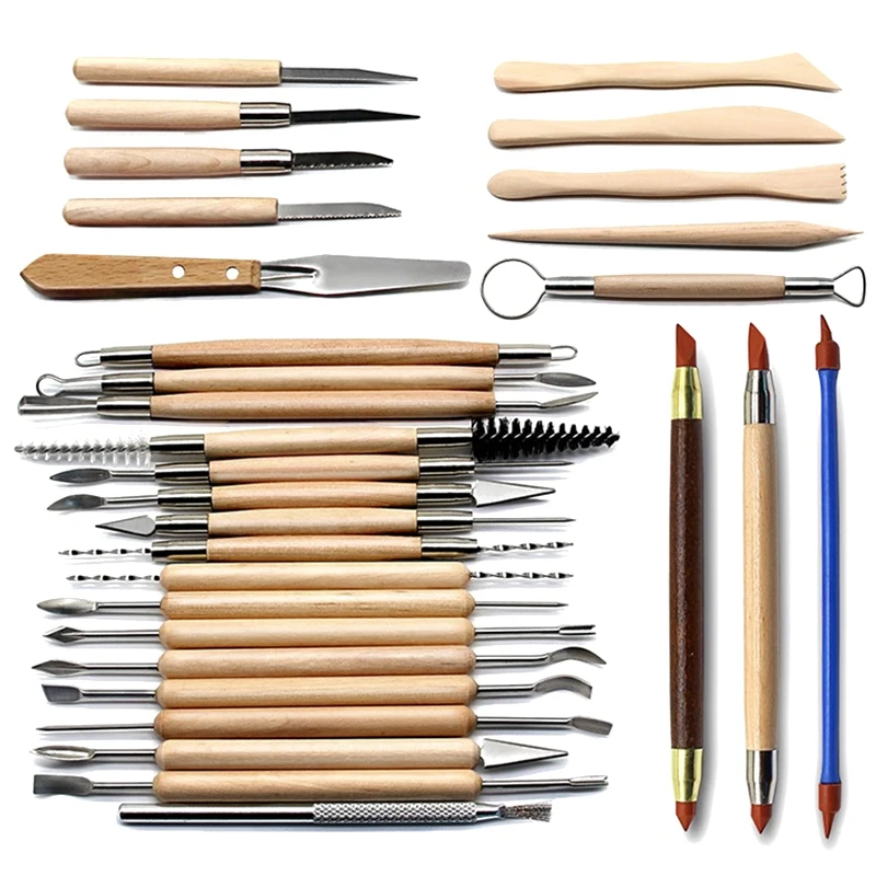 30 Handicraft Clay Carving Tools Pottery Carving Tools Pottery and Ceramic Wooden Handle Modeling Clay Tools
30 Handicraft Clay Carving Tools Pottery Carving Tools Pottery and Ceramic Wooden Handle Modeling Clay Tools