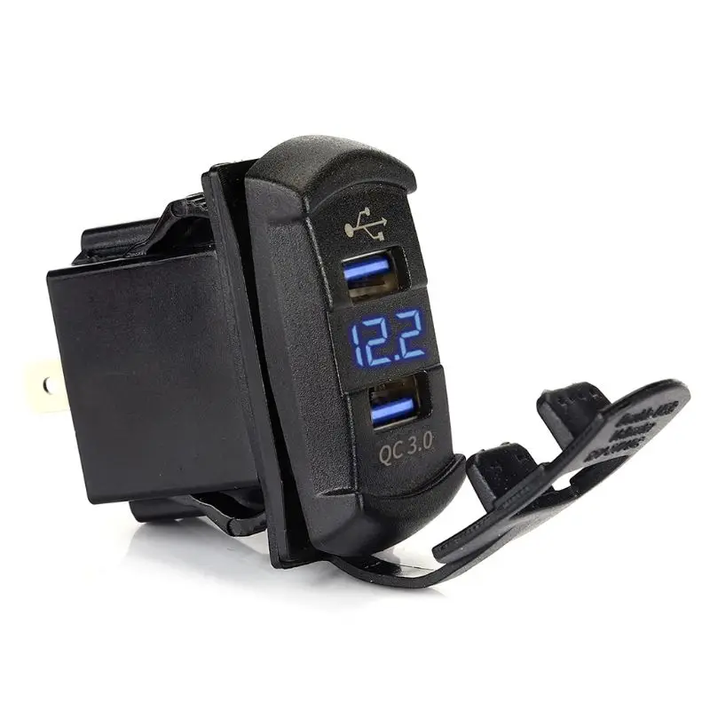

60cm QC 3.0 Car Dual USB Charger with LED Voltmeter Fit for Fast Charge Car Adapter 11/XR/Xs/Max/X/8/7