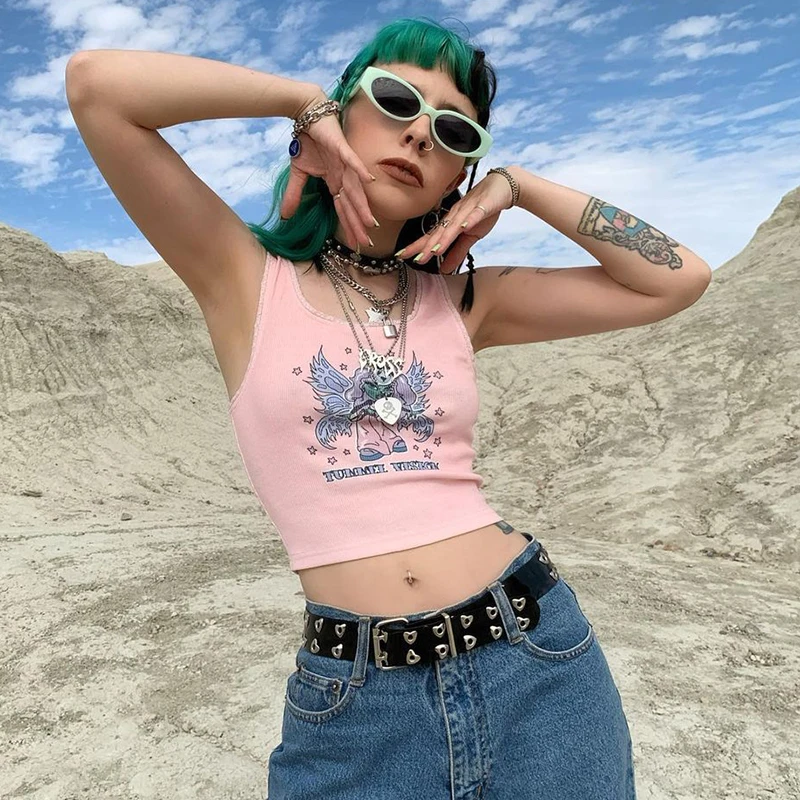 Women's 2021 spring and summer cartoon print stitching lace border wide camisole top all-match slim slimming waistcoat
Women's 2021 spring and summer cartoon print stitching lace border wide camisole top all-match slim slimming waistcoat