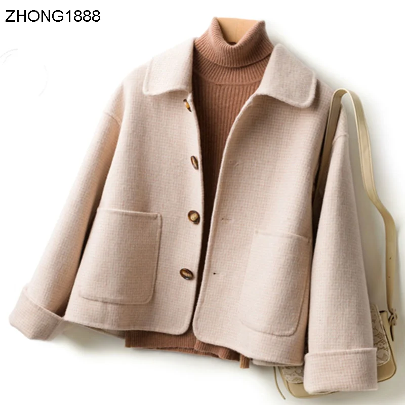 Double faced cashmere coat women's short woolen coat high-end 100% wool coat korean short wool coat big pocket fashion new style
Double faced cashmere coat women's short woolen coat high-end 100% wool coat korean short wool coat big pocket fashion new style