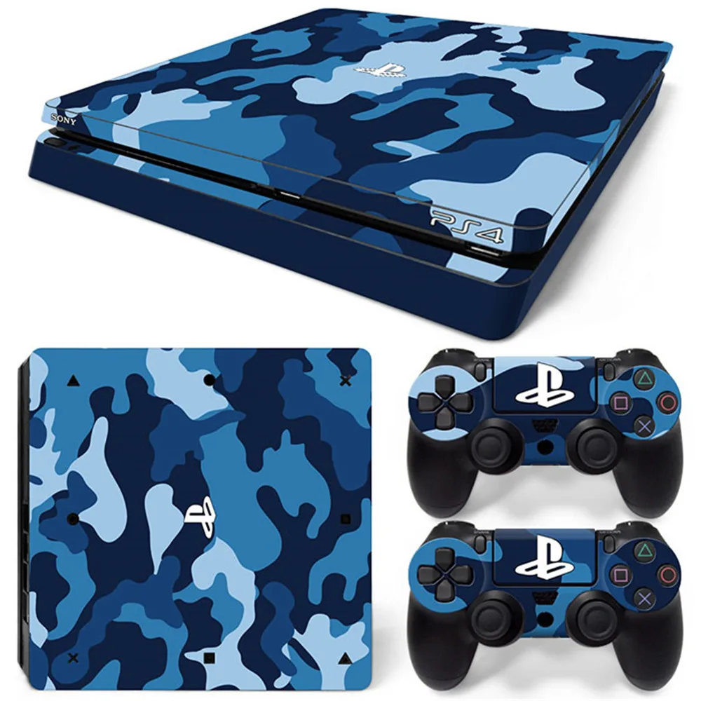 Наклейка для PS4 Slim Console Dark Skin Виниловая наклейка + 2 контроллера | Электроника