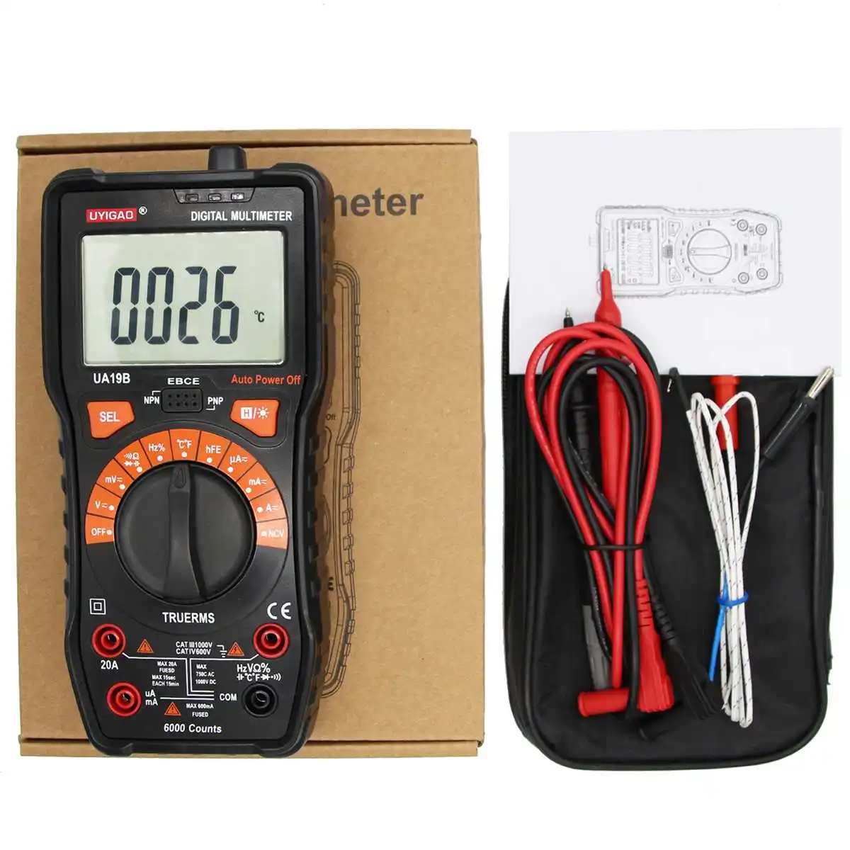 Automatic Range Digital Measurement Multimeter With Flashlight To Support Temperature Measuring Instrument 
Automatic Range Digital Measurement Multimeter With Flashlight To Support Temperature Measuring Instrument