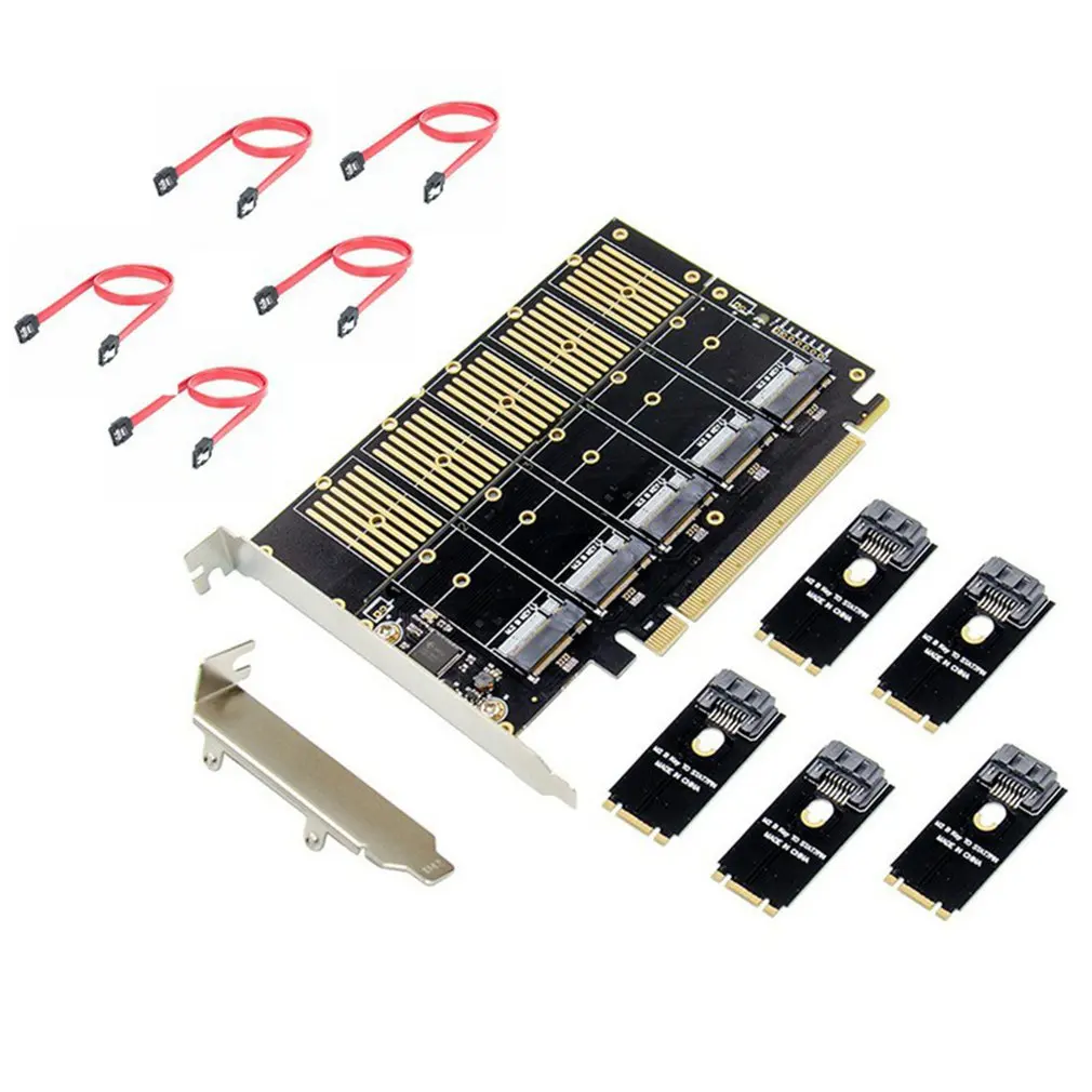 PCIE 3.0X16 5-port M2 B-KEY SATA3.0 Плата расширения NGFF, жесткий диск, совместимый с адаптером карты для компьютера
PCIE 3.0X16 5-port M2 B-KEY SATA3.0 Плата расширения NGFF, жесткий диск, совместимый с адаптером карты для компьютера